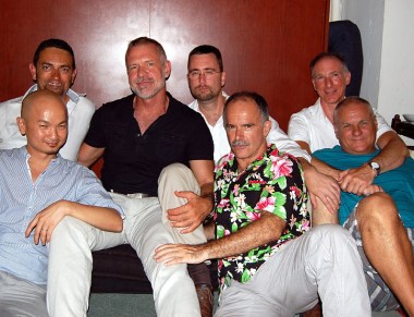 nibblies from Mangia, prosecco courtesy of Roberto -- a good time for everyone!