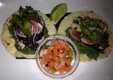 One of my pet peeves these days is people in restaurants photographing every dish that comes to the table. And here I am snapping a shot of my fish tacos at Rosa Mexicano. It's official: I annoy myself. 