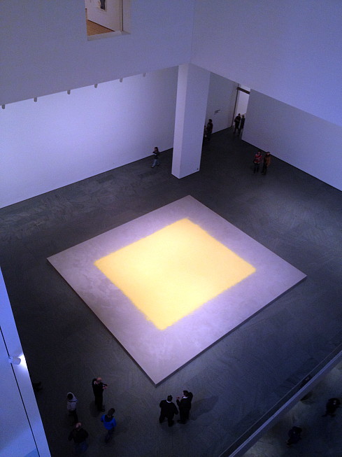 currently in the Atrium at the Museum of Modern Art, what looks like a giant Rothko canvas...