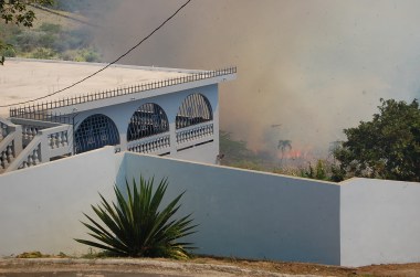 As previously mentioned, the week began with fire just down the hill that blazed all afternoon