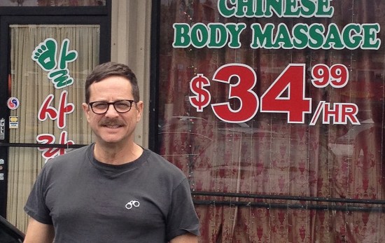 After the weekend's meditation retreat, I spent a couple of days visiting the Los Angeles inhabited by my friend Winston, staying at the Best Western in Chinatown and getting a cheapmassage in a shopping center