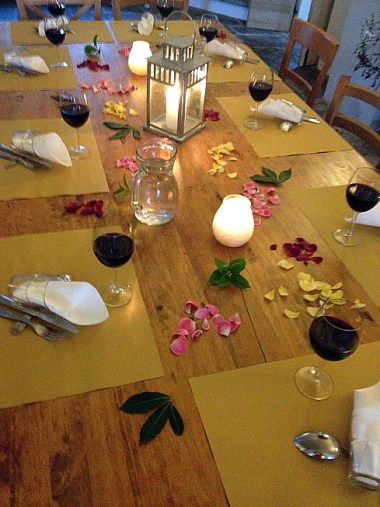 Michelino sets a beautiful table.