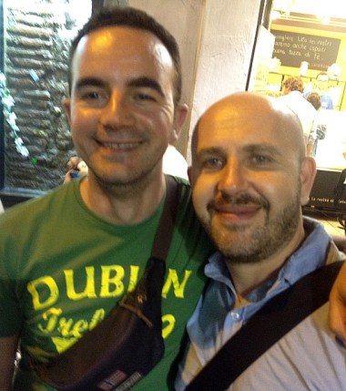 Our friend Graziano showed up on a motorcycle with Andrea, who had just spoken at Rome's Gay Pride Rally.