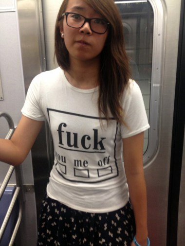 on the R train downtown