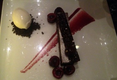 dessert at Lincoln Ristorante: torta caprese, before