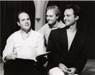 Director Kenneth Elliott, David Hyde Pierce as Himmer, and Kondoleon