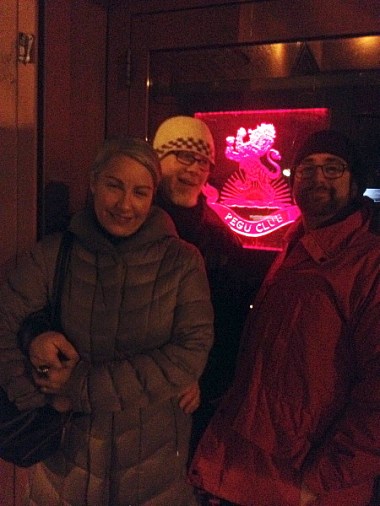 Laura, Bill, and Andy on Houston Street after drinks at the Pegu Club