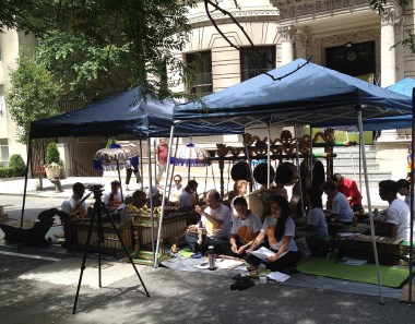 Gamelan Kusuma Laras played from noon to 6 pm on E. 68th Street in front of the Indonesian Consulate