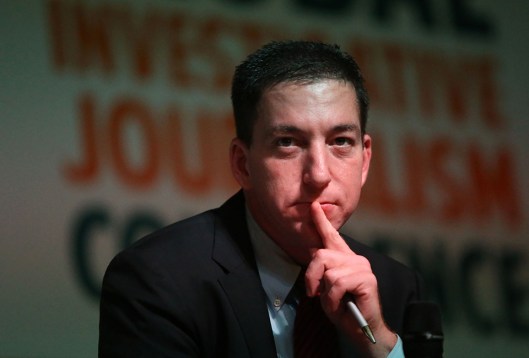 The journalist Glenn Greenwald, a columnist for the British newspaper The Guardian, talks during event in Rio de Janeiro.