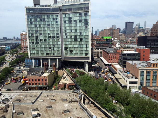view of the High Line from one of the four outdoor terraces