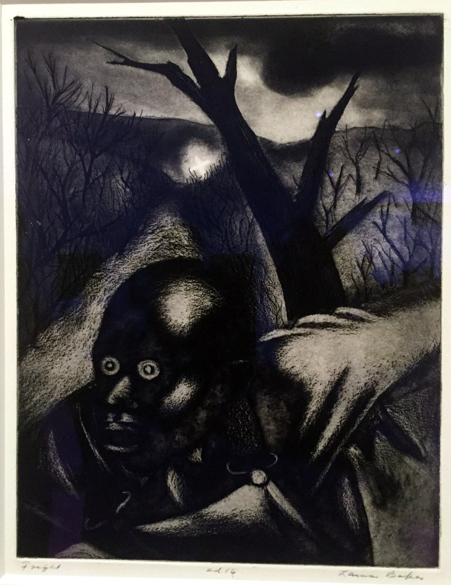 Lamar Baker's 1936-37 etching and aquatint "Fright"