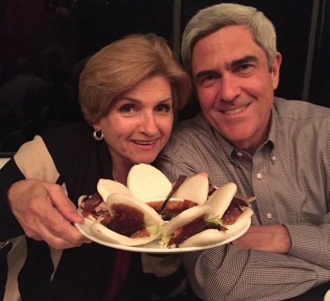 Dragana and Teague with duck sliders at Red Egg