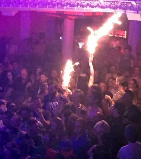 Bottle service throughout the house arrived accompanied by Fourth of July sparklers. 