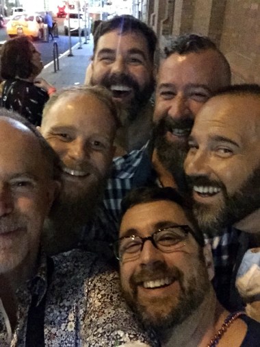 We hung out on the street afterwards with Harry and Jimmy then walked home through the rainbow delirium of Times Square.