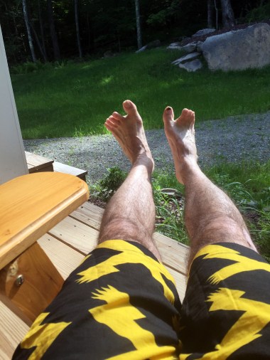 ah, relaxing on the sunny porch in Adirondack chairs