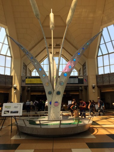 Andy and I spent Fourth of July weekend in the country with our friends Ben and Tom at their house in Sullivan County. We took the train to Suffern via Secaucus -- where the train station exhibited this, uh, unusual public art -- where Tom was waiting to drive us to Barryville.