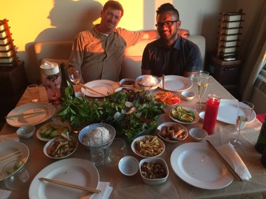 delicious Vietnamese feast with old friends (Hung and Leng) and new (Kip and Anu, above)