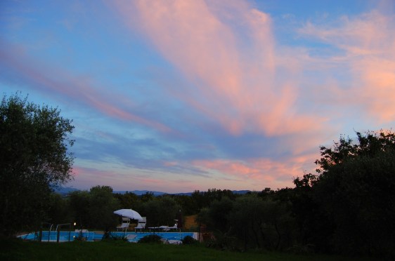 6-17 sunset over tuscan pool